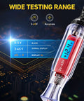 3 To 65V Backlit Digital LCD Circuit Tester Test Light With 140 Inch Extended Wire For Cars And Trucks