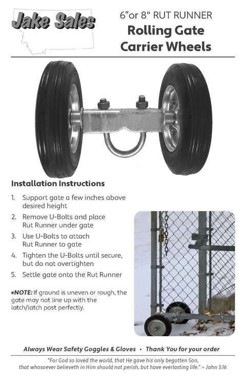 Heavy Duty 6 Inch Wheel Carrier For Chain Link Fence Rolling Gates With Two Rubber Wheels Rut Runner Fits Gate Frames 1 3 8 To 1 7 8 Inches Galvanized Steel For Rust And Corrosion Resistance In Sliding And Rolling Gates