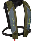 USCG Approved Inflatable Life Jacket for Adults Go To Auto Or Manual Inflation Green 30 To 52 Inch Chest