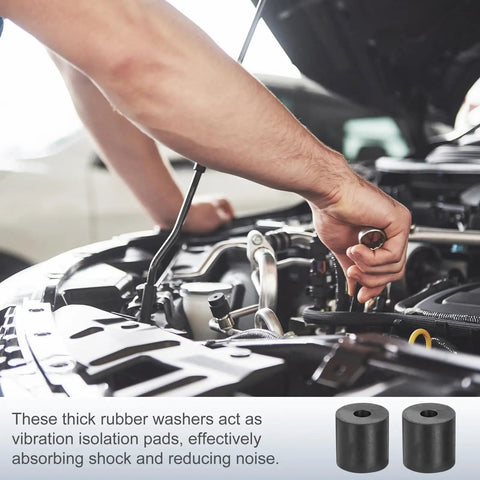 15 Pcs Rubber Spacers 25mm Outer Diameter 8mm Inner Diameter 25mm Thick Heavy Duty Anti Vibration Pads For Home Garage Car Boat Isolation Bushings Washers used in a car engine bay