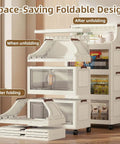 Clear Stackable Storage Bins With Lids And Rack 174 Qt Total Capacity 4 Tier Or 5 Tier Foldable Pantry Organizer in use