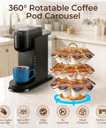 Rotating K Cup Carousel Holder 3 Tier Organizer That Fits 27 K Cups Spins 360 Degrees Anti Slip Base No Assembly Gold Finish