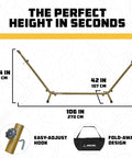 Portable Hammock Stand Hang Anywhere 106 By 42 Inches With 440 Pound Capacity Collapsible And Lightweight design