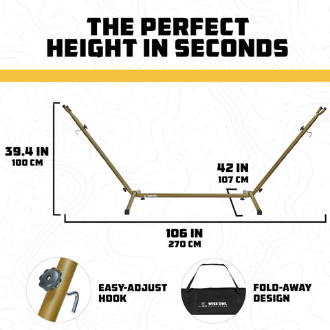 Portable Hammock Stand Hang Anywhere 106 By 42 Inches With 440 Pound Capacity Collapsible And Lightweight design