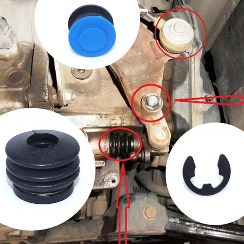 Heavy Duty Transmission Shift Cable Kit For Focus 2005 2006 2007 2008 2009 Manual Gear Shift Cable Linkage End Rod Bushing 98WT7288A2A 1321128 With High Strength Polymer Construction That Withstands Fifty Thousand Plus Shifts, showing bushing placement and components