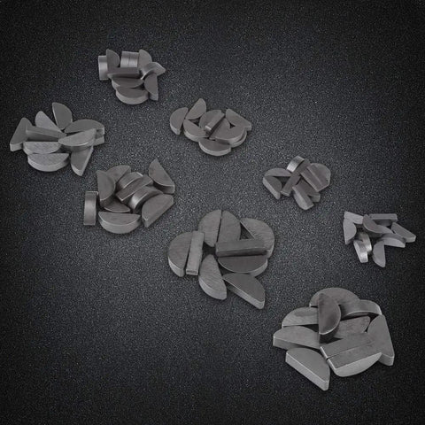 80 Keys Assortment In 8 Sizes With 45 Steel For Mechanical Industry, Heavy Duty Metal Key Set For Machining And Repair