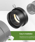 2 Inch To 1.25 Inch Eyepiece Adapter For Telescope with metal construction and thumbscrew, shown with brass locking system.