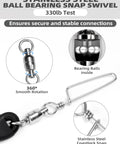 Outrigger Halyard Lock Pulley With Ball Bearing Snap Swivel For Offshore Fishing Beefed Up Line Lock System To Keep Your Halyard In Check Improved Trolling Control Black Edition, stainless steel 330lb test