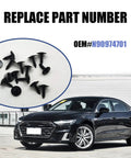 15Pc T25 Car Fender Liner Splash Shield Bumper Cover Kit With Self Tapping Torx Screws OE N90974701 shown with black Audi car