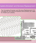 Complete Inner Screws Set And Full Internal Metal Bracket Kit For iPhone 13 Repair DIY Includes small screws and plates