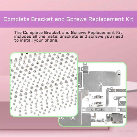 Complete Inner Screws Set And Full Internal Metal Bracket Kit For iPhone 13 Repair DIY Includes small screws and plates