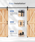 The Top Shelf Ten Foot Double Sliding Barn Door Track Hardware Kit With Heavy Duty J Pulleys And Rock Solid Ball Bearing Rollers For Buttery Smooth Glides And Quicker Setup installation steps for barn doors