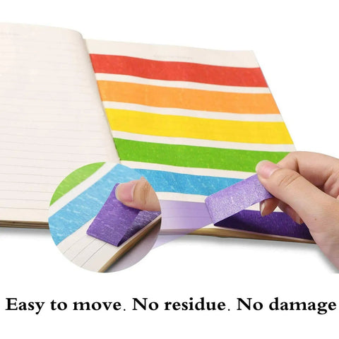 Ten Pack Colorful Masking Tape Set Easy Tear, 1 Inch Wide By 13 Yards Each, 390 Feet Total, used for labeling in notebook