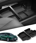 2 Pack Center Console Organizer Lower Tray For Toyota Sienna 2021 2022 2023 2024 2025 2026 Interior Storage Box ABS Tray With Non Slip Mat