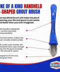 Grout And Tile Cleaner With Handheld Brush, 32 Oz Heavy Duty Stain Remover For Ceramic And Porcelain Surfaces, Safe For Colored Grout
