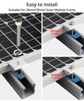 Mid Clamps For Solar Panels Unistrut 30mm 35mm Silver 20 Pack Easy Install Mounting Brackets With Nuts And Screws