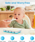 Four Pack Silicone Ice Cube Trays With Lid And Storage Bin Includes Scoop For Effortless Freezer Organization and Perfect Cubes
