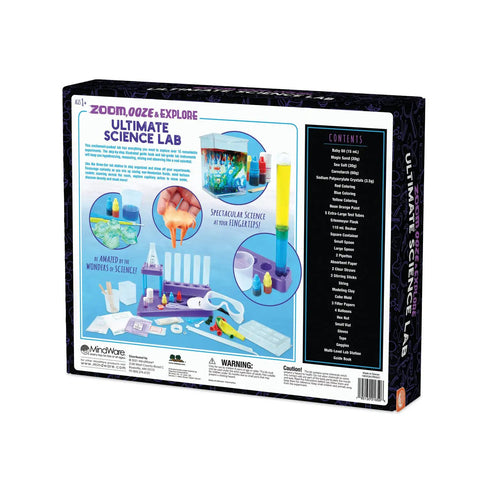 Back of Ultimate Science Lab Kit For Kids And Teens Ages 8 And Up With Over 40 Hands On Experiments And All Materials Included