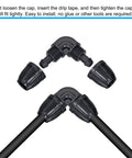 Drip Irrigation Elbow Barbed Fitting For 8Mm To 11Mm Tubing Garden Drip Tape Sprinkler System Black Pack Of 15 connectors