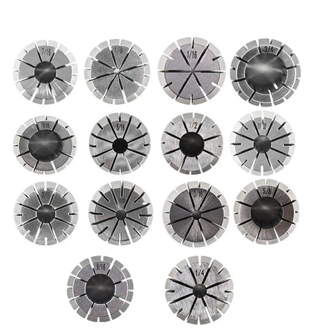 Pro Grade ER32 Spring Collet Set 1/16 to 3/4 Inch Carbon Steel for CNC Workholding, Engraving and Milling Lathe Tools