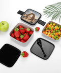 Double Layer Stackable Bento Lunch Box With Spoon Divider And Handle Leak Proof Meal Container With Fresh Produce
