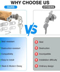 Comparison of Universal Mailbox Lock Replacement Kit With Four Keys And Five Lock Size Options For Almost All Locking Mailboxes against other locks, highlighting features.