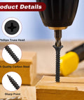 No Brainer Number 6 Drywall Screw Assortment Kit Packing 165 Pieces Across Four Handy Lengths, showing Phillips truss head and sharp point.
