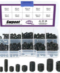 400Pcs Allen Head Socket Cup Point Set Screws Kit With 10 Sizes M3 M4 M5 M6 M8 Internal Hex Drive in plastic organizer box