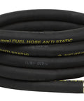 Coiled Anti Static Fuel Transfer Hose 12 Feet Long 1 Inch ID With 1 Inch NPT Male Ends Nitrile Construction For Diesel Gasoline