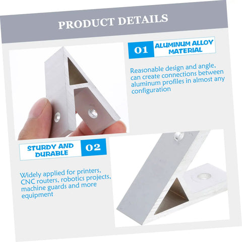 Aluminum corner bracket showcasing durable aluminum alloy design for 3030 T-slot extrusion, ideal for CNC applications.