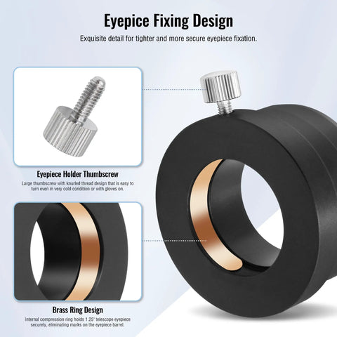 2 Inch To 1.25 Inch Telescope Eyepiece Adapter For 2 Inch Focusers And Filters with premium thumbscrew and brass locking