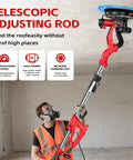 Effortless Electric Drywall Sander Kicks The Dusty Mess To The Curb While Handling Stubborn Popcorn Ceilings And Prepping Walls Like A Boss Using Integrated Vacuum Power with telescopic adjustable rod.