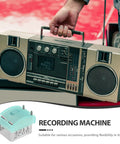 Metal Tape Deck Head Dual Channel Replacement for Cassette Players and Vintage Recorders, Universal Fit, Includes Integrated Support Frame and Button Components in portable stereo recorder