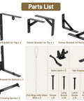 Anti Sag Gate Kit Two Pack Heavy Duty Fence Hardware parts list: black steel brackets, latch, spring, wire, screws