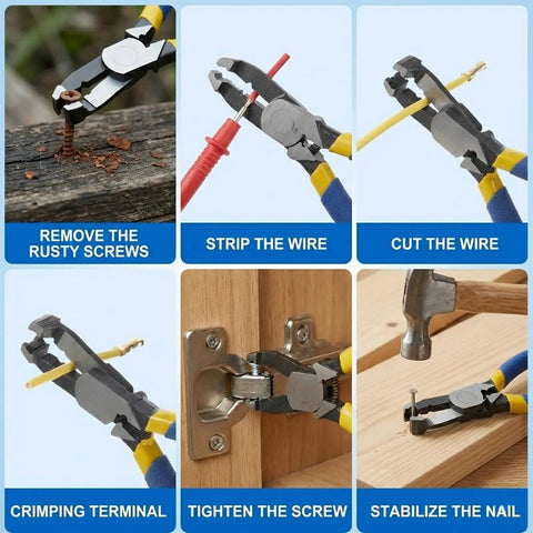 Multi Function Screw Cutter Pliers With Non Slip Serrated Jaws For Extracting Stripped Or Rusted Screws And Gripping Nuts In Use