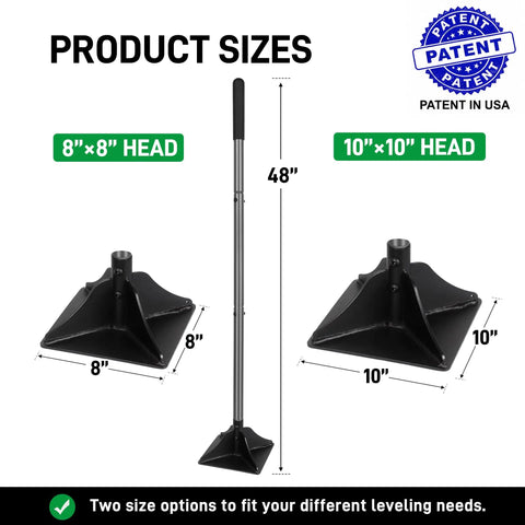 48 Inch Steel Tamper With 14 Pound 10x10 Steel Head And Rubber Grip Labor Saving All Steel Heavy Duty Tool size options