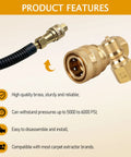 Brass Quick Disconnect Coupler Valve For Carpet Extractors And Wands, One Quarter Inch NPT Quick Connector, Leakproof Fit