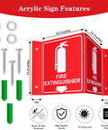 Fire Extinguisher Sign With Down Arrow Acrylic 8 By 6 Inches 4 Pre Drilled Holes With Screws Included Easy Install Indoor Outdoor