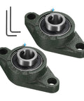2 Pack UCFL204 Pillow Block Bearings 20mm Bore Self Aligning With Solid Cast Iron Housing And Chrome Steel Bearings Mounted Base