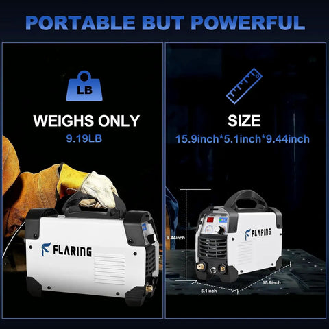 Compact 65 Amp Dual Voltage Plasma Cutter Machine 120V 240V Beast With IGBT Inverter, side view, includes PT31 Consumable Set