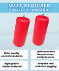 Two red air suspension bags for rear vehicle suspension
