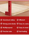 Pocket Sized EDC Precision Right Angle Square For Woodworking With Inch Scale CNC Aluminum Center Finder Tool Scriber And Edge Locator For Carpenters Red Finish