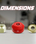 Beefed-Up Three Eighths Inch Universal Sway Bar End Link Repair Kit For A Pair Of Links Includes Code Red Grommets Washers And Nuts Fully Restores Bushings Made In USA For Reliable Suspension Performance. red 3/8-inch Code Red bushing dimensions