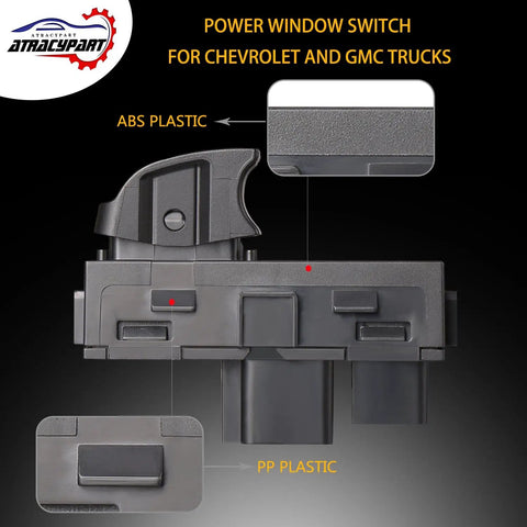 Swap In OEM Style Power Window Switch For Passenger Front Right Or Rear Left Or Right That Fits GMC Trucks 2006-2015 button module