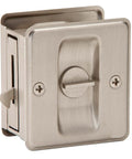 Sliding Door Pull With Privacy Function For Doors One And Three Eighths To One And One Half Inches Thick Decorative Coined Edges Pre Assembled For Left To Right Opening Reversible Plates Durable Interior Door Hardware