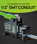 Conduit Offset Bender For One Half Inch EMT Conduit With Adjustable Offset Up To Nine Sixteenth Inch Bends, Pro Grade Green Finish