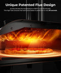 12-Inch Multi-Fuel Outdoor Pizza Oven for Backyard Cooking, Pellet Wood Gas Electric Ready, Reaches 1110F, 3-In-1 Portable Pizza Maker in use
