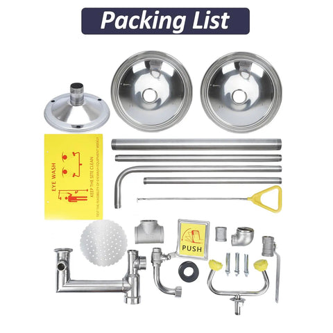 Pro Grade SS304 Stainless Steel Emergency Shower Eyewash Station Combo Kit With Dual Aerated Nozzles To Deliver Full Coverage Heavy Duty Safety Basin Built Tough For Daily Grind Operations