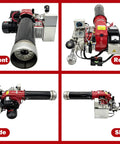 Top Shelf Waste Oil Burner With Air Atomizing Tech For Blazing Shop Heat Multi Fuel Ready Engine Plant Or Diesel Oil Heavy Duty Workhorse For Industrial Heaters Dryers And Kilns 220V Single Phase front view showing burner nozzle and components.