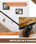Heavy Duty Metal Handrail Brackets Set of 8 Cast Iron Stair Railing Brackets for Indoor and Outdoor Use Black Powder Coat installed